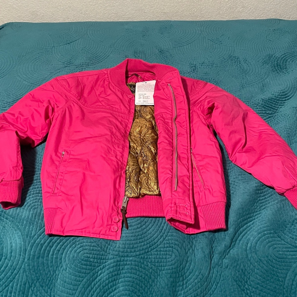 Bright Pink Derby of San Francisco Lined Bomber Jacket- Size Small